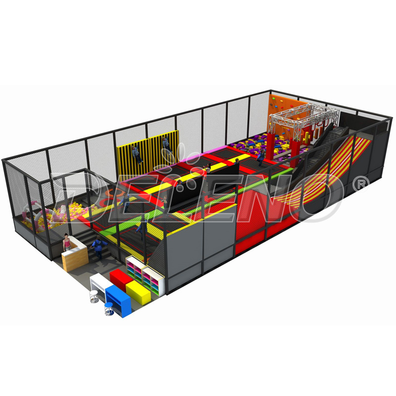 Professional Jump Bed Big Indoor Foam Pit Trampoline Park With Basketball Hoop For Sale