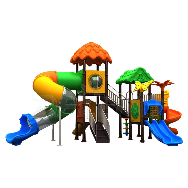 Outdoor Amusement Equipment Popular Play Equipment Toys Commercial Outdoor Playground Swing Set with Plastic Slide