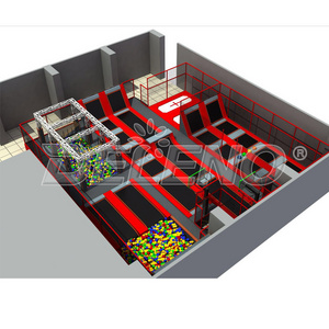 Professional Jump Bed Big Indoor Foam Pit Trampoline Park With Basketball Hoop For Sale