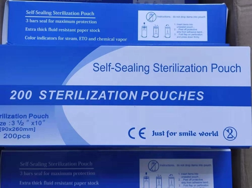 Dental disposable dry heat self-sealing  sterilization pouch (all sizes available)