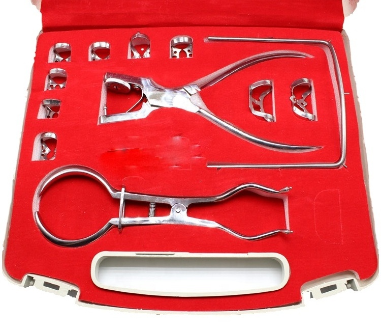 New Dental Rubber Dam Tool Kit Includes Forceps and Frame for Instrument Cleaning