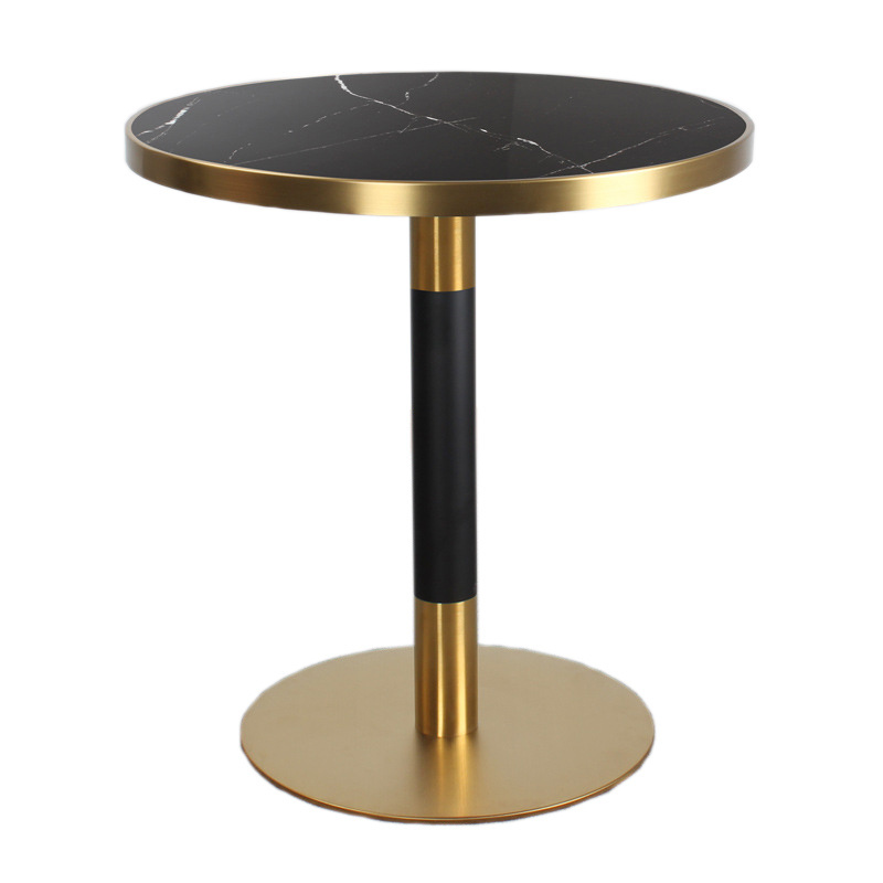 Customizable Small Modern Luxury Round Faux Marble Top Dining Table for Cafe Restaurant Bistro