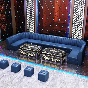 Interior Design Bespoke Night Club Booth Bar Furniture Sets Lounge Booth Seating Fabric Leather Sofa