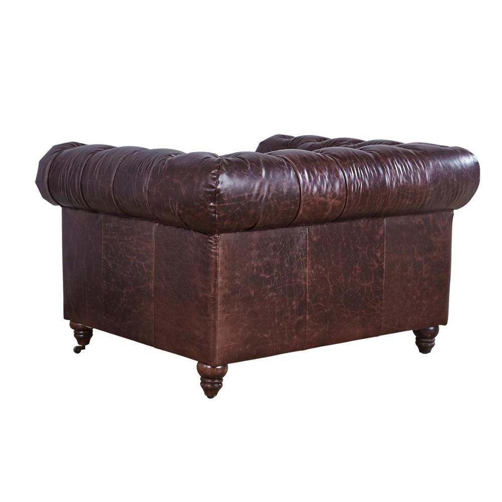 Antique Leather Club Chesterfield Sofa Chair