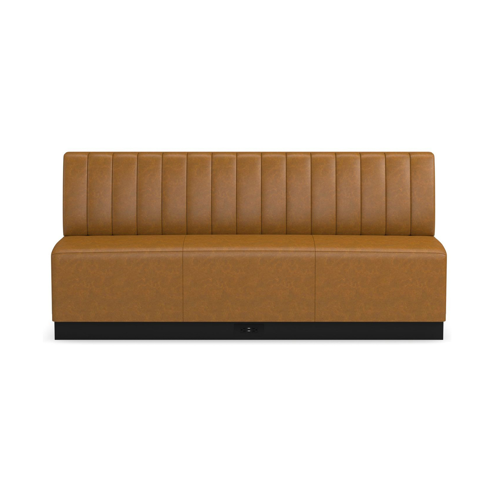 Custom Restaurant Furniture Brown Leather Restaurant Booth Seating Banquette with Power Outlet