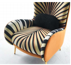 Factory Custom Modern Leather Fabric Leisure Zebra Print Accent Chair for Living Room