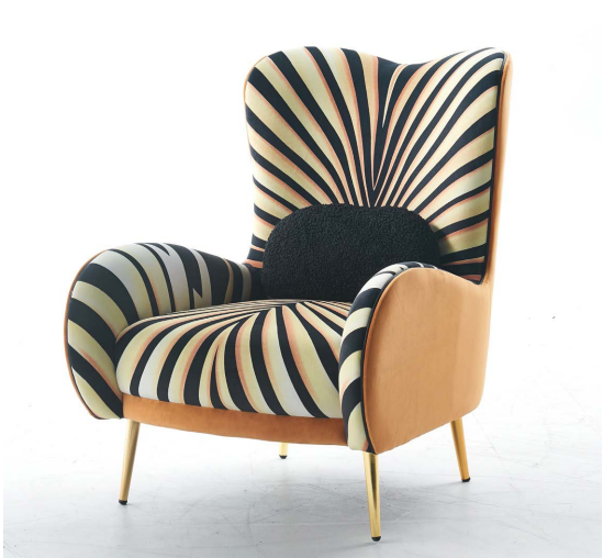 Factory Custom Modern Leather Fabric Leisure Zebra Print Accent Chair for Living Room