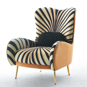 Factory Custom Modern Leather Fabric Leisure Zebra Print Accent Chair for Living Room