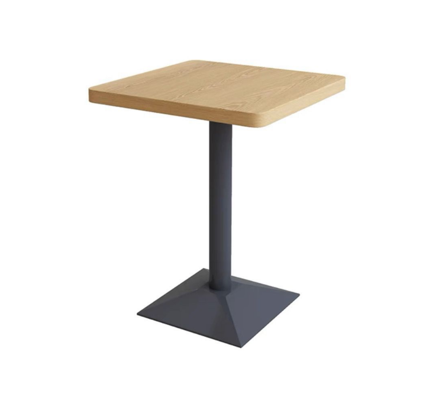 Commercial Use Restaurant Coffee Shop Cafe Dining Table Square Wood Top Table Metal Base Coffee Dining Table