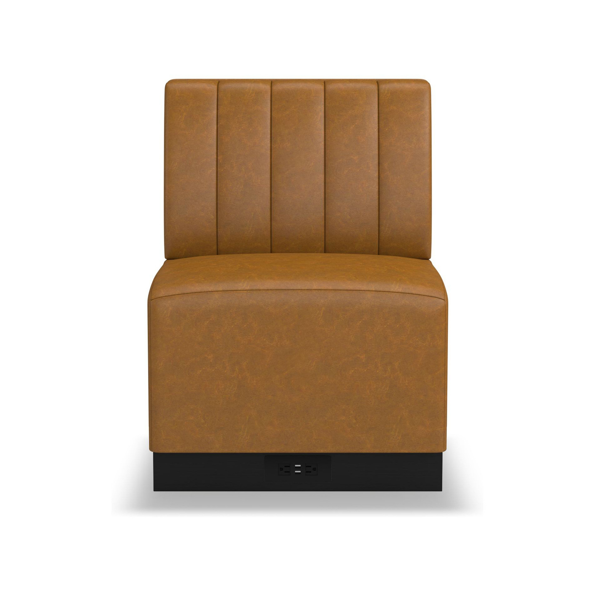 Custom Restaurant Furniture Brown Leather Restaurant Booth Seating Banquette with Power Outlet