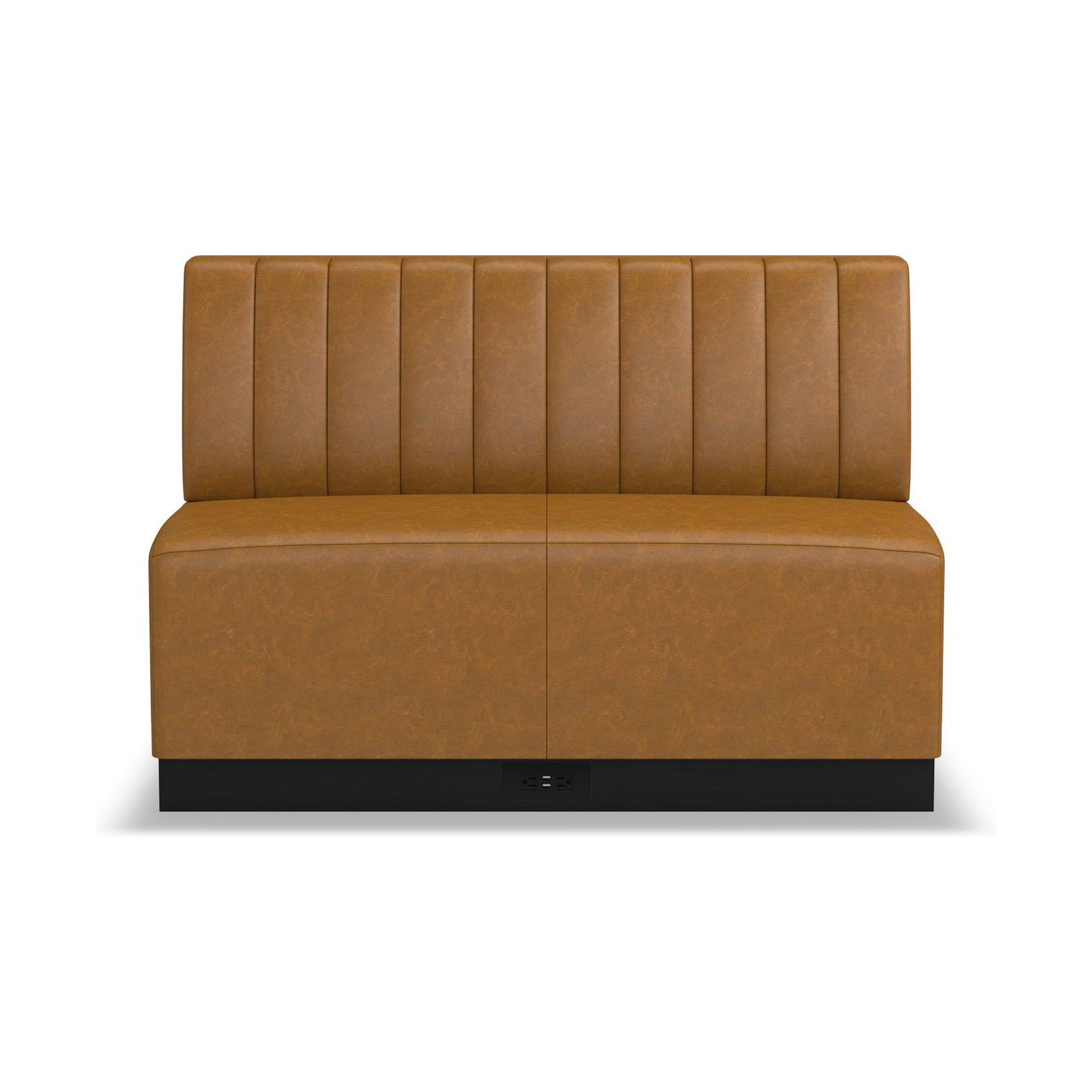 Custom Restaurant Furniture Brown Leather Restaurant Booth Seating Banquette with Power Outlet