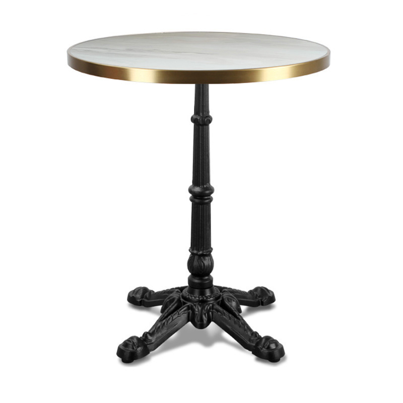 Customizable Small Modern Luxury Round Faux Marble Top Dining Table for Cafe Restaurant Bistro