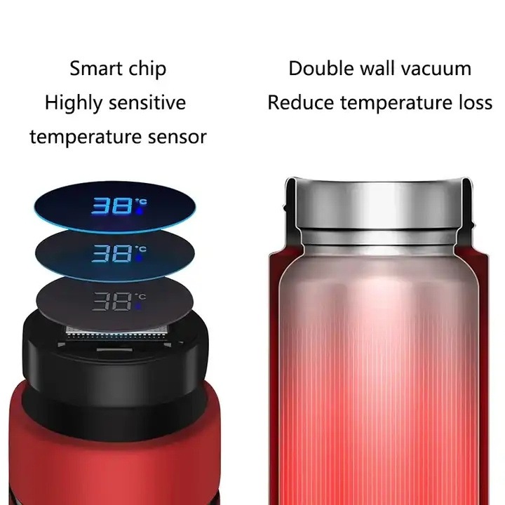 Children kids terms Smart digital water bottle keeps cold and heat thermal bottle Stainless Steel Thermos for baby