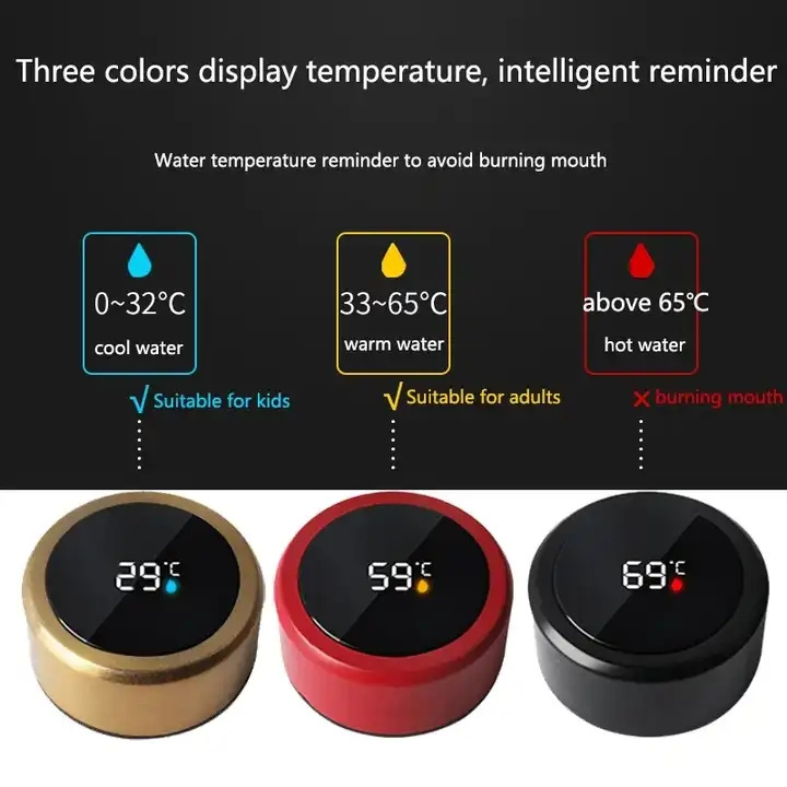 Children kids terms Smart digital water bottle keeps cold and heat thermal bottle Stainless Steel Thermos for baby