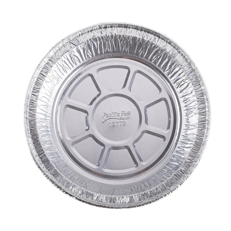 7/8/9 inch round foil pizza pan aluminium foil tray containers with lid