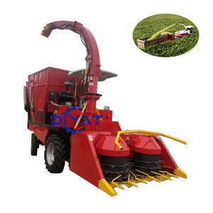 Labor saving double rows corn stalk silage forage harvester machine