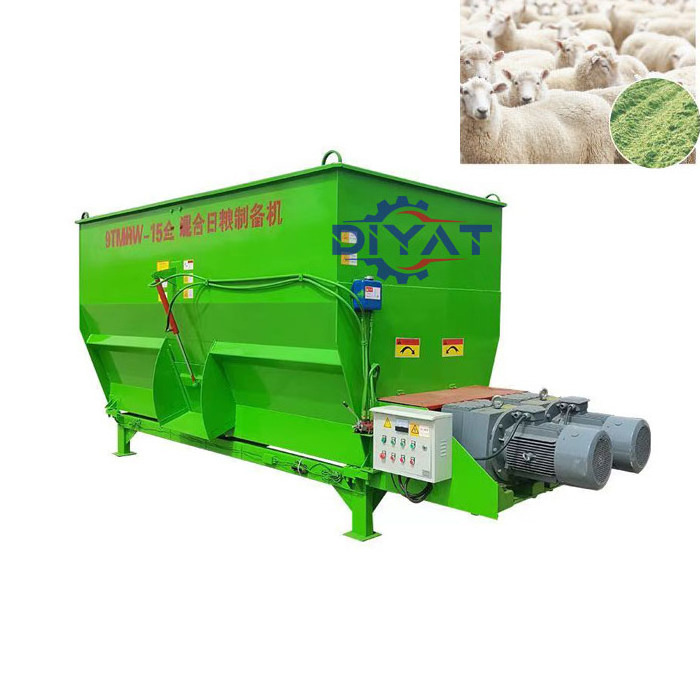 Horizontal farm cow cattle feed TMR feed mixing machine cattle breeding farming equipment for animal food mixer