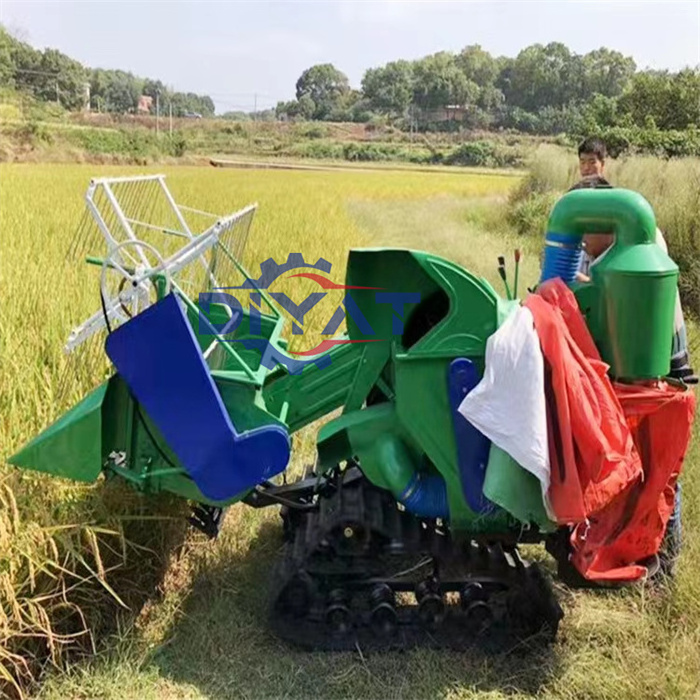 Agricultural Rice paddy harvesting crawler tractor barley reaper