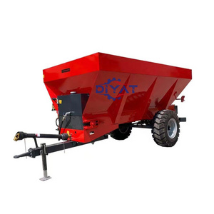 70-100 hp tractor trailed cow sheep dung horizontal helical muck manure spreader for farms