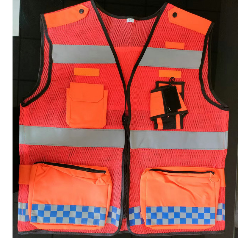 High quality construction site reflective vest custom safety vests orange construction vest reflective