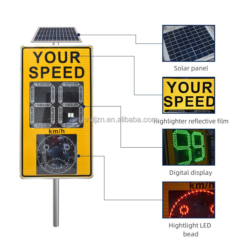 Traffic warning radar speed sign radar speed limit sign led digital sale speed sign with radar