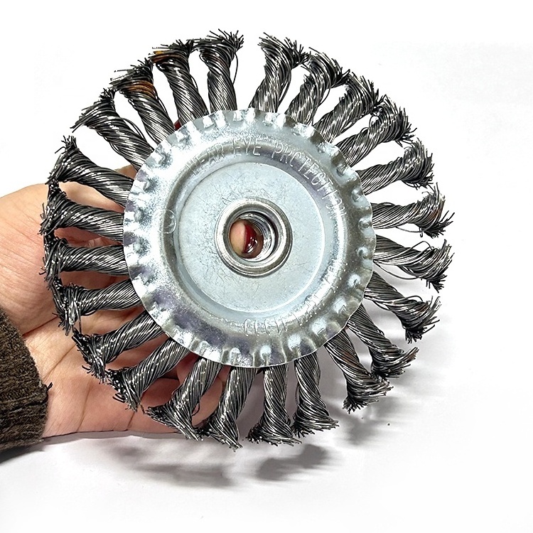 5 Inch Knotted Wire Wheel Brushes Twist Brush for Rust Removal Corrosion and Paint