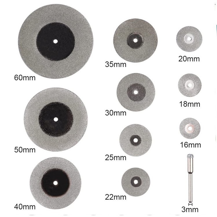 Diamond Coated Rotary Tools Diamond Cutting Wheel Cut Off Discs with Mandrel for Dremel Rotary Tool