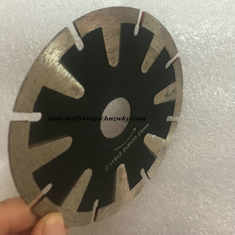 Concave Turbo Segmented T Shape Diamond Saw Blade 125mm 115mm for granite marble