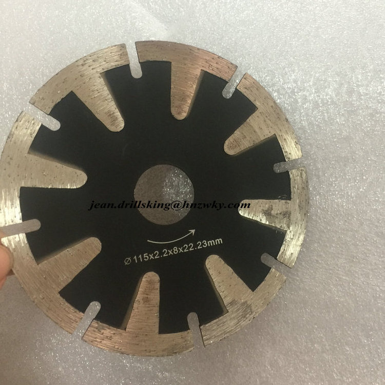 Concave Turbo Segmented T Shape Diamond Saw Blade 125mm 115mm for granite marble