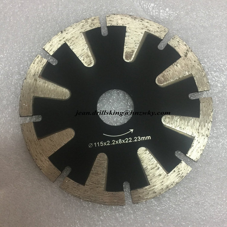 Concave Turbo Segmented T Shape Diamond Saw Blade 125mm 115mm for granite marble