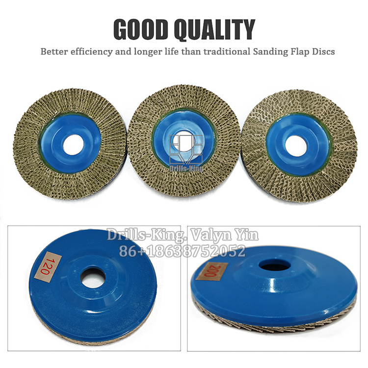 Hot Sale 4.5 Inch 115mm Electroplated Diamond Hybrid Flap Disc For Ceramic Porcelain Tile Glass Alloy Tungsten Coating Grinding