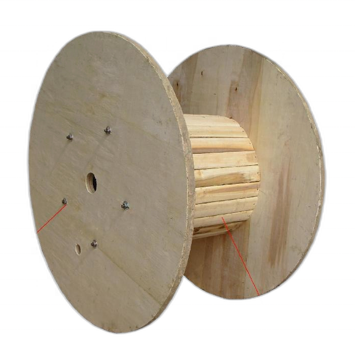 wooden drum large electrical cable reel spools for sale Metal Flange Process Bobbin