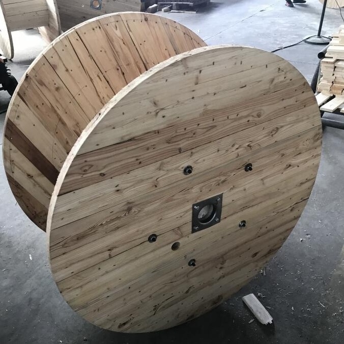 wooden drum large electrical cable reel spools for sale Metal Flange Process Bobbin