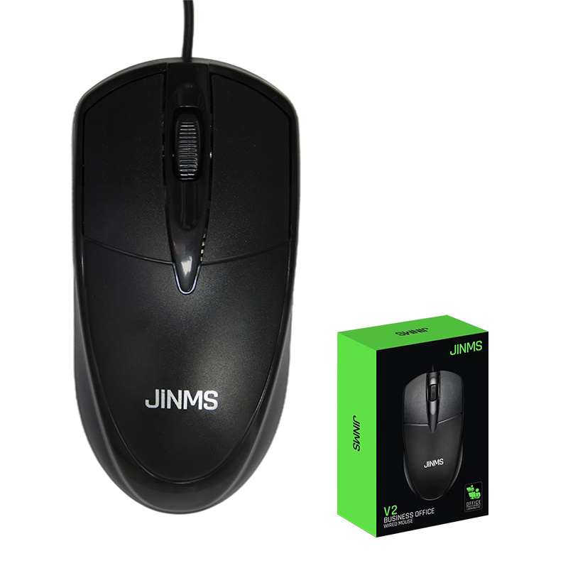 wholesale Free sample Cheapest JINMS V2 Cable USB office wired optical mouse laptop desktop Wired USB Computer Mouse For PC