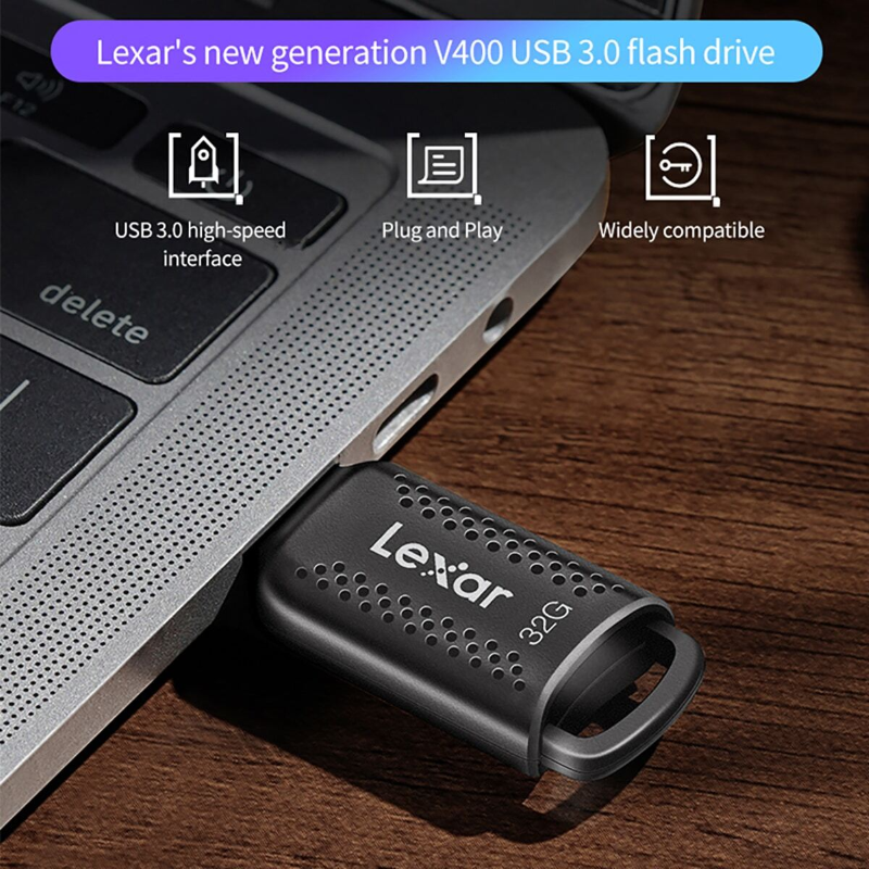 Lexar JumpDrive V400 USB 3.0 Flash Drive 32GB 64GB 128GB Plug and Play USB Flash Drive USB Disk