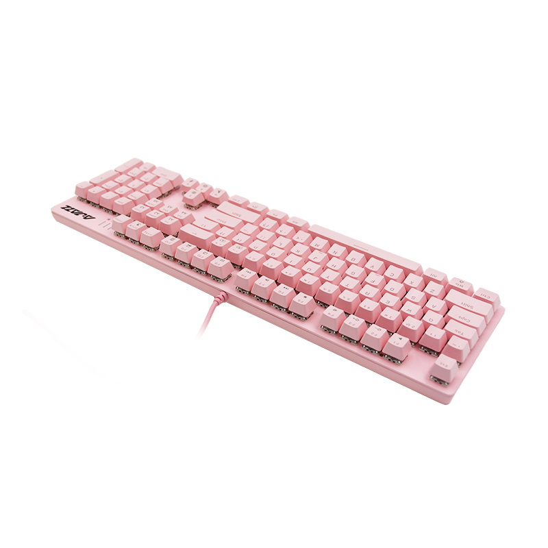 Ajazz Pink Mechanical Gaming Keyboard Blue Switch 104 Keys US Layout QWERTY Cute Led Light Gamer Mechanical Keyboard