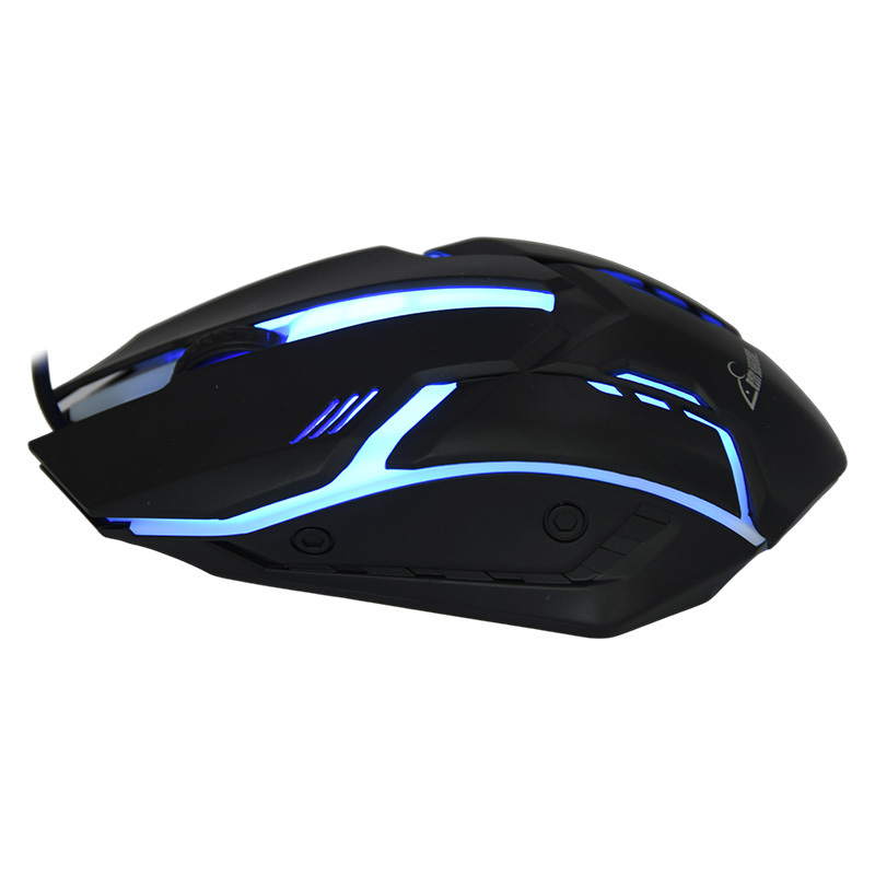 JINMS S1 Wired Gaming Mouse Cheap 3D Optical Mouse Colorful Light Right-handed Wired Ergonomic Mouse