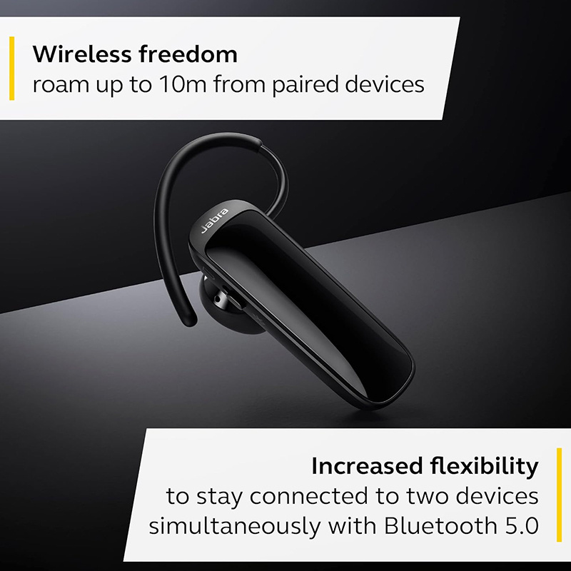 Jabra Talk 25 SE Mono Bluetooth Headset Wireless Single Ear Headset with Built-in Microphone Media Streaming Wireless Microphone