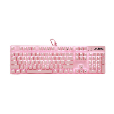 Ajazz Pink Mechanical Gaming Keyboard Blue Switch 104 Keys US Layout QWERTY Cute Led Light Gamer Mechanical Keyboard