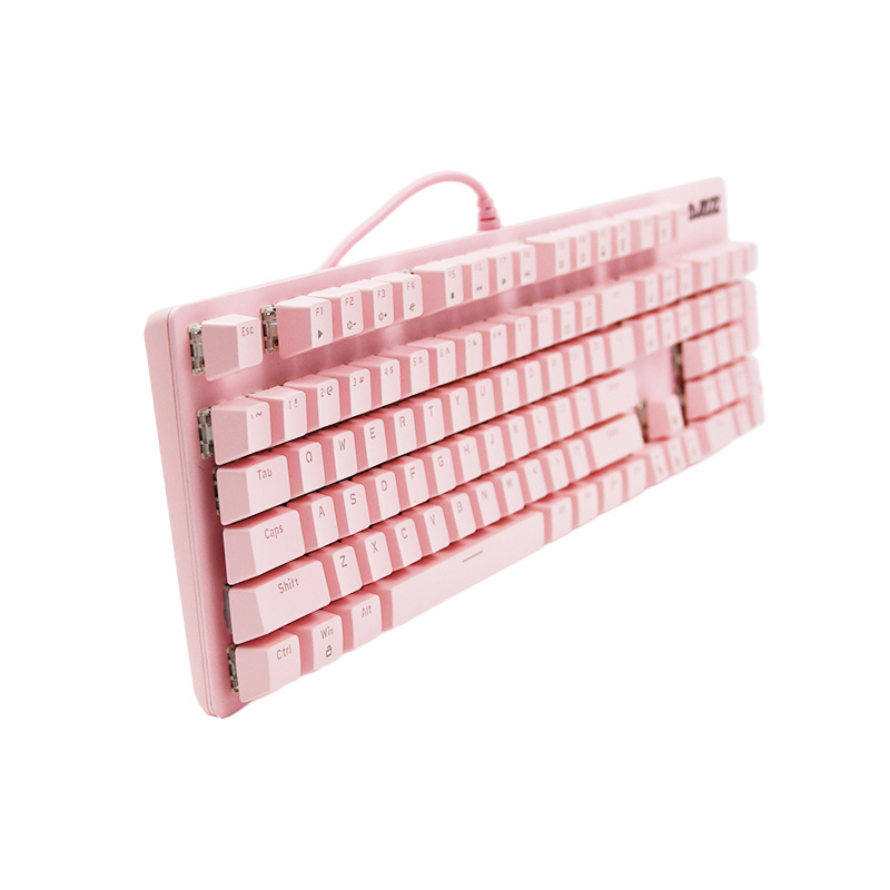 Ajazz Pink Mechanical Gaming Keyboard Blue Switch 104 Keys US Layout QWERTY Cute Led Light Gamer Mechanical Keyboard