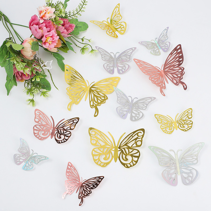 OEM&ODM 3d Butterfly Sticker Printing Girls Bedroom Decorative PVC Wall Stickers