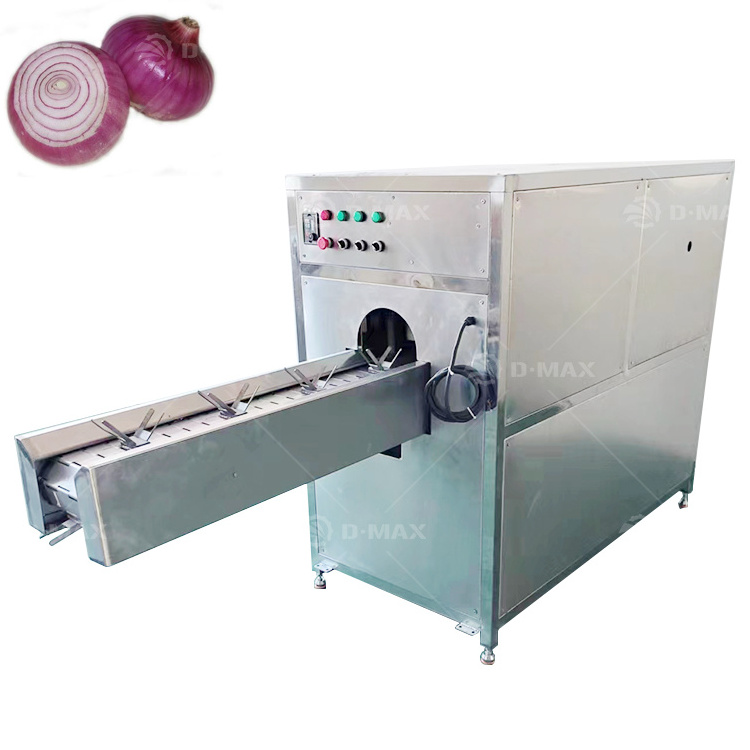 High Productivity Onion Rings Slicer Onion Root Cutting Machine Onion Peeler And Cutter Machine