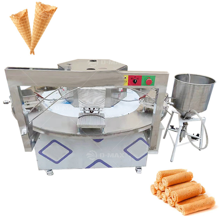 Industrial Stroopwafel Ice Cream Wafer Egg Roll Waffle Maker Ice Cream Cone Make Machine For Trade