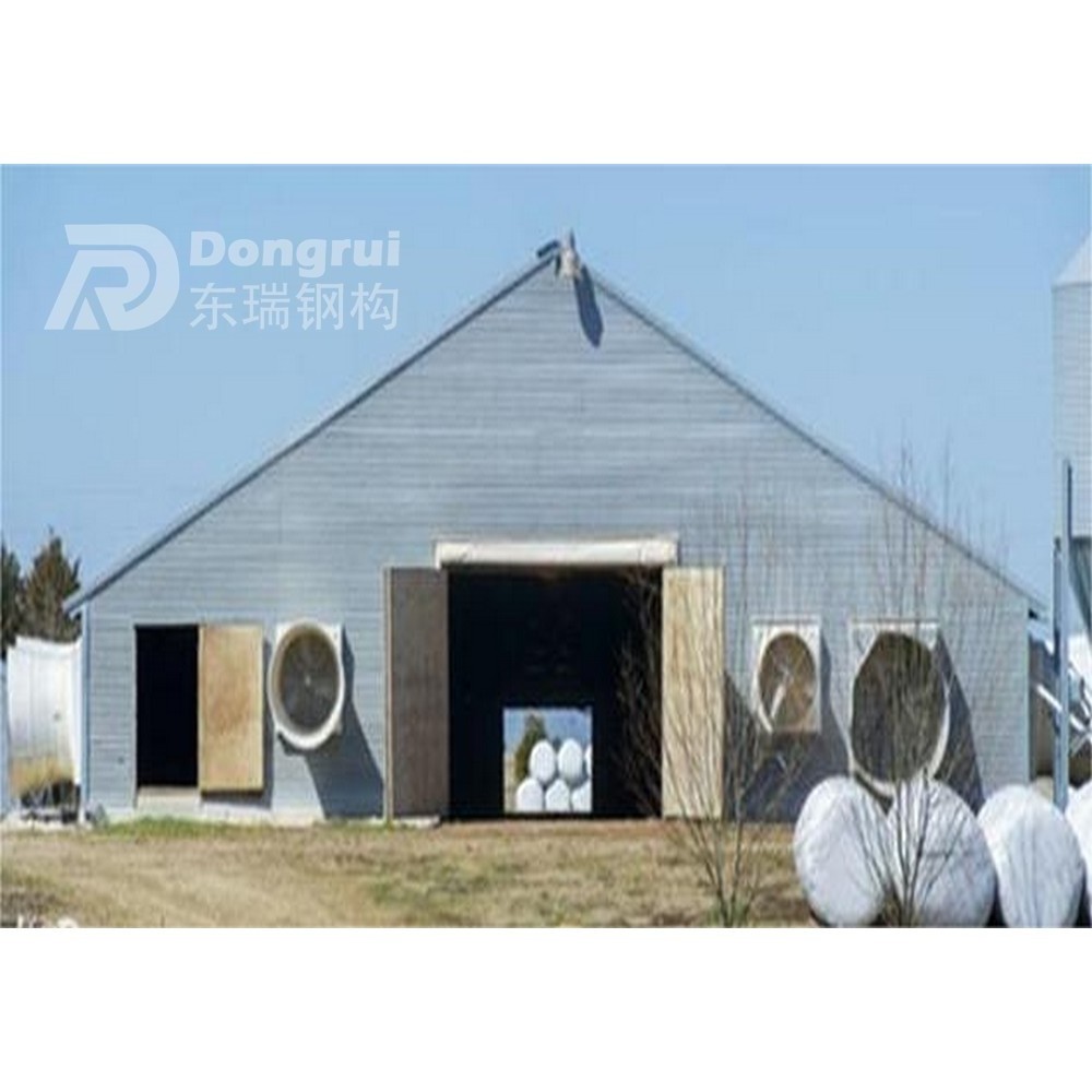 easy assembled prefab light weight steel structures curved roof poultry house