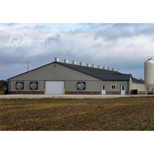 easy assembled prefab light weight steel structures curved roof poultry house