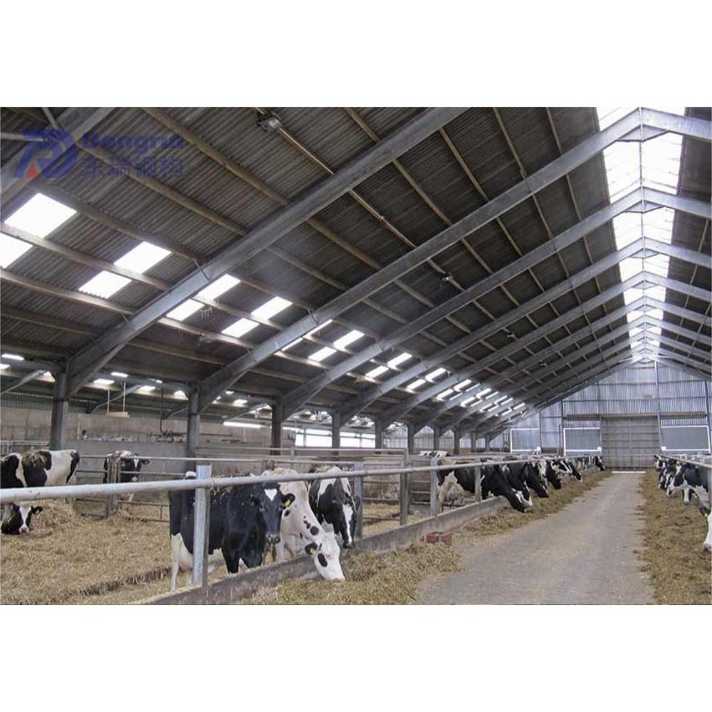 steel frame structure prefabricated cottage controlled poultry cattle farms shed for sale