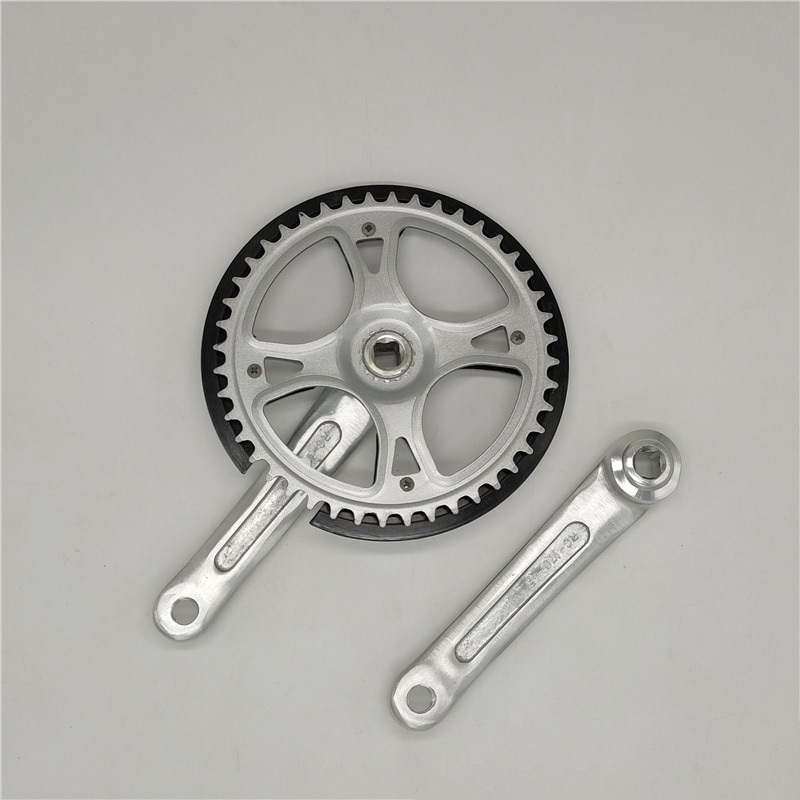 44T Fixed Gear Single Speed Bicycle Flywheel Crankset Road Bike Aluminum Alloy Crankset Bicycle Crank & Chainwheel