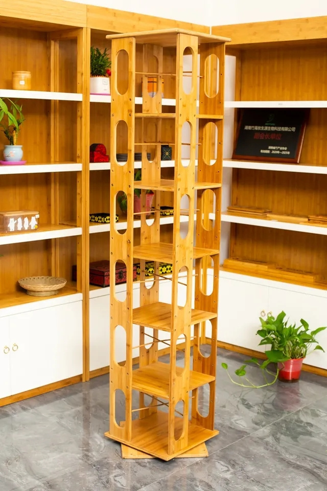 Bamboo Bookcases Library Mobile  Bookshelf Bookshelves Wall Modern