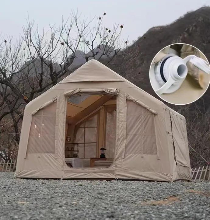 8.0 Outdoor Camping Cabin Inflatable Tent Easy Set Up Without Tent Pole For Fishing Backpacking