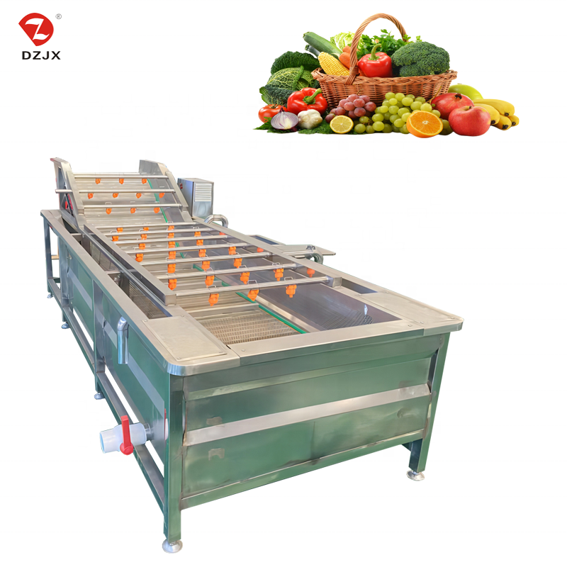 DZJX Industrial Commercial Bubble Coconut Fruit Washing Machine Celery Carrot Tomatoes Vegetable Cleaning Machine